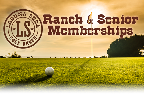 Ranch & Senior Memberships Headline on image of sunset at the course